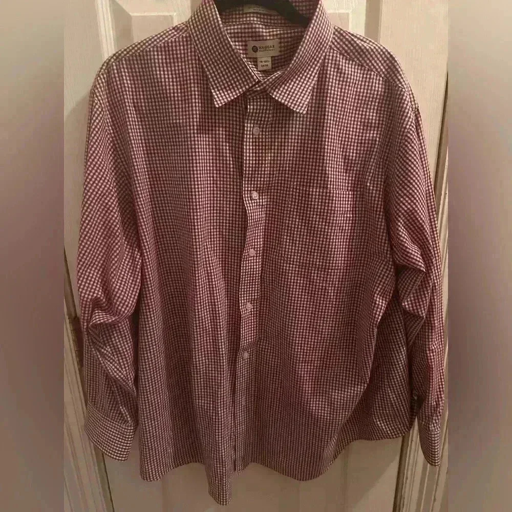Haggar Red Checkered Men's Shirt